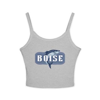 Boise Fish Graphic Tank Top — Women's Spaghetti Strap Crop