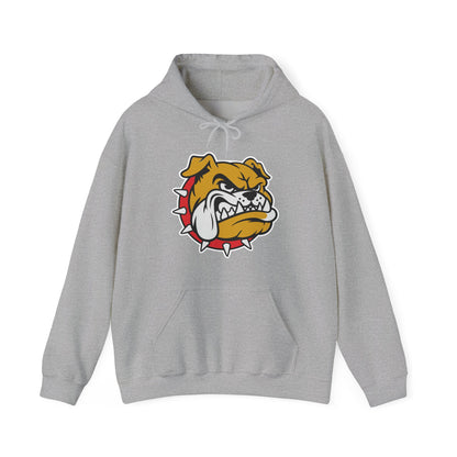 Bulldog Mascot Hoodie — Angry Spiked Collar Graphic Pullover DULUTH