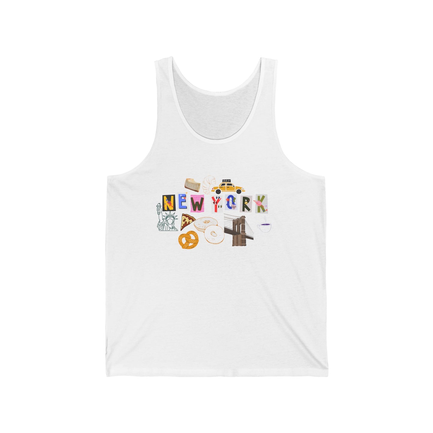 New York Icons Men/Unisex Tank Top | NYC Landmarks & Food | True North