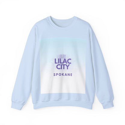 Lilac City Spokane Crewneck Sweatshirt — Pastel Gradient Graphic Pullover