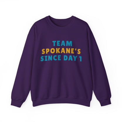 Crewneck Sweatshirt — "Team Spokane's Since Day 1" Retro Local Pride Pullover