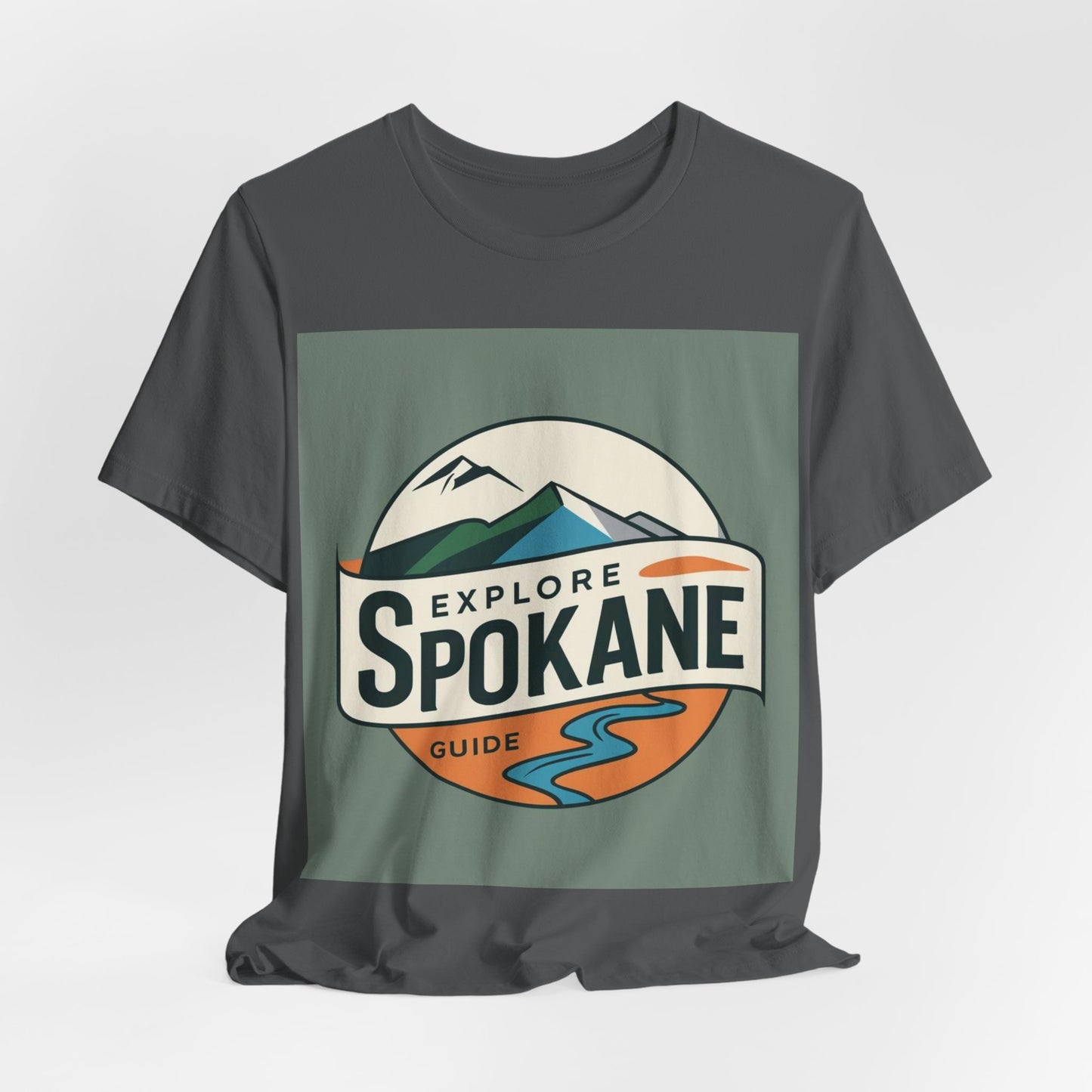 Explore Spokane Graphic Tee — Vintage Mountain & River Travel Shirt