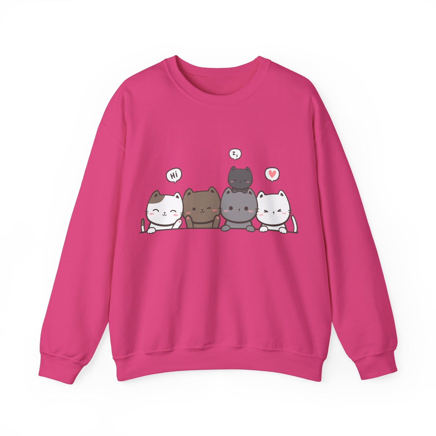 Cute Cat Crewneck Sweatshirt | Funny Animal Apparel and Kawaii Style | True North