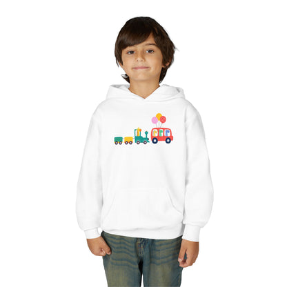 Fun Dinosaur Kids Party Hoodie | Train Design | True North