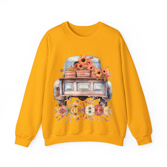 Fall Floral Truck Crewneck Sweatshirt | Autumn Apparel | True North