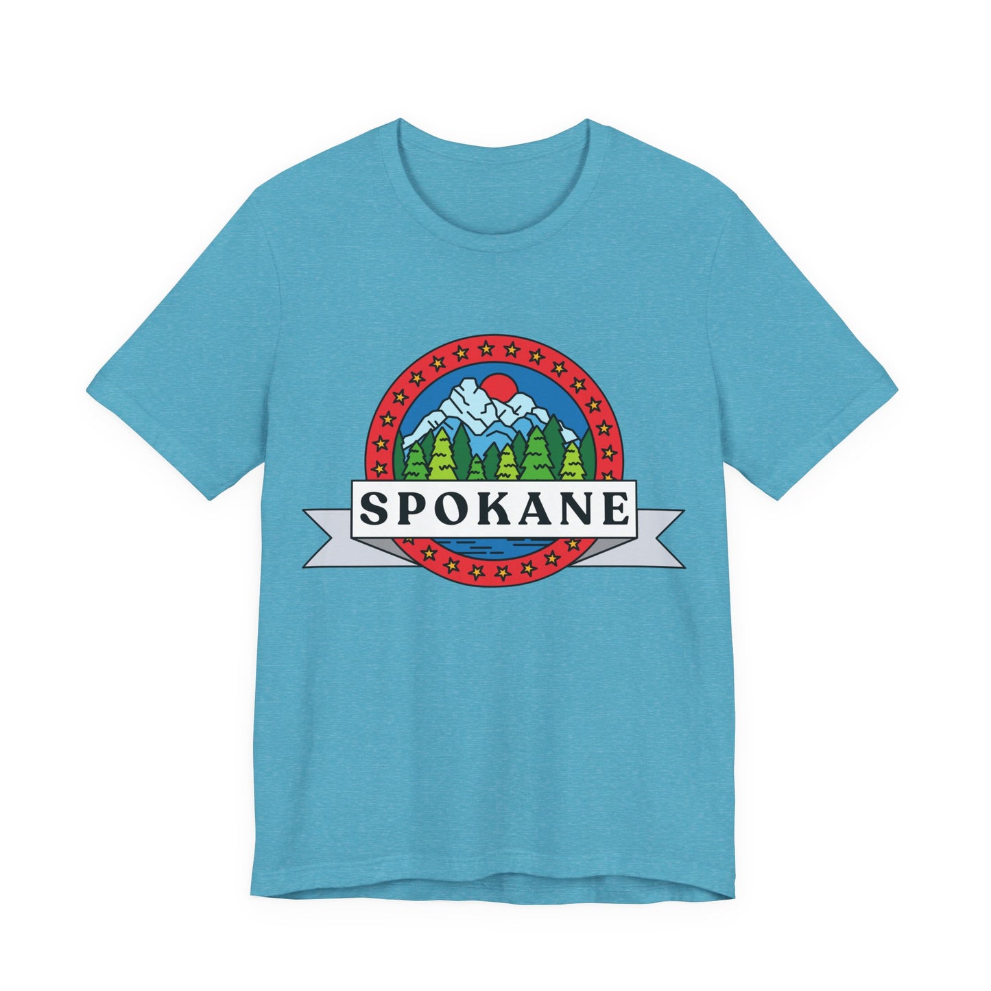 Spokane Mountain Badge T-Shirt – Scenic Riverfront Graphic Tee