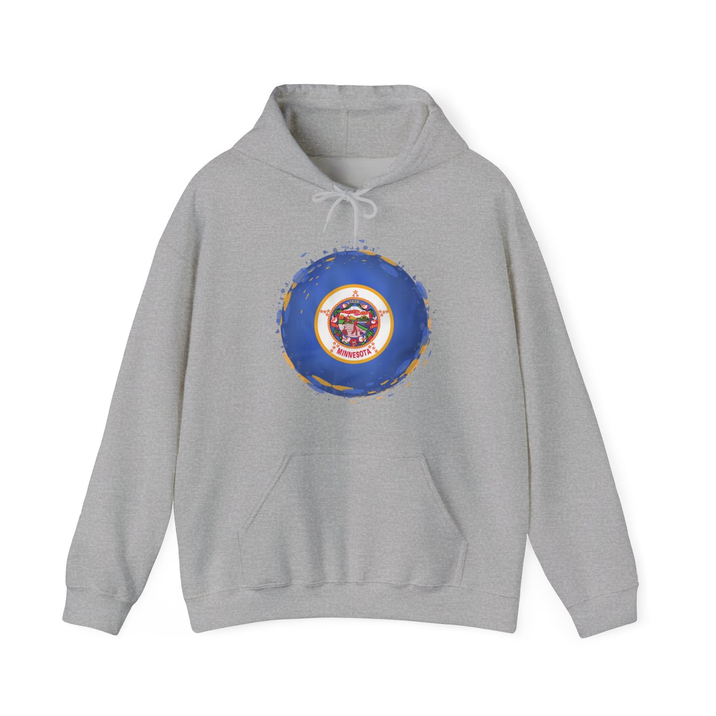 Minnesota State Flag Hoodie — Retro Watercolor Circle Design DULUTH