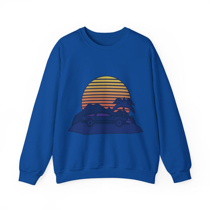 Retro Sunset Adventure Crewneck Sweatshirt | Road Trips | True North