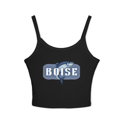 Boise Fish Graphic Tank Top — Women's Spaghetti Strap Crop