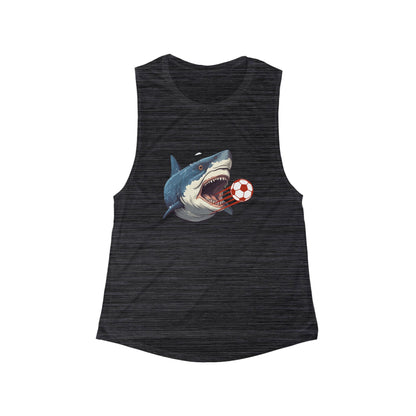 Soccer Shark | Women’s Flowy Scoop Muscle Tank | True North