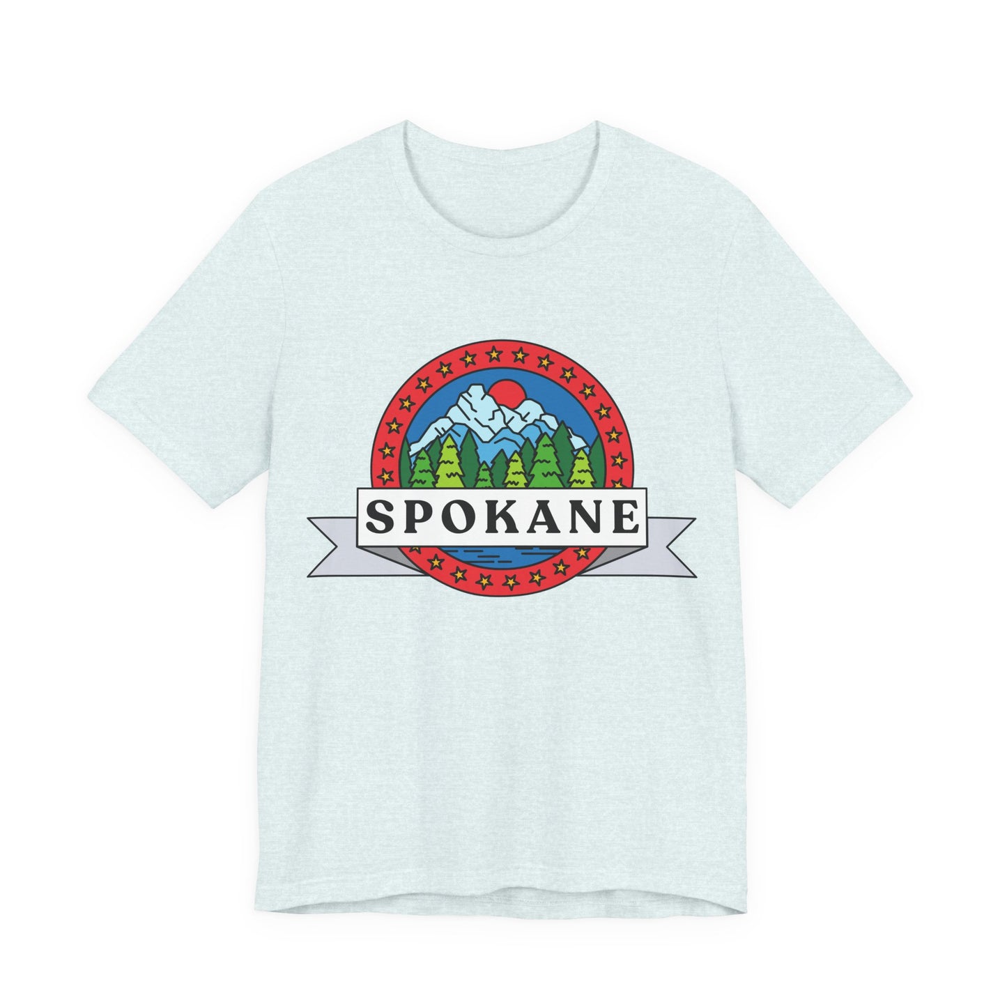 Spokane Mountain Badge T-Shirt – Scenic Riverfront Graphic Tee