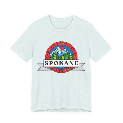 Spokane Mountain Badge T-Shirt – Scenic Riverfront Graphic Tee