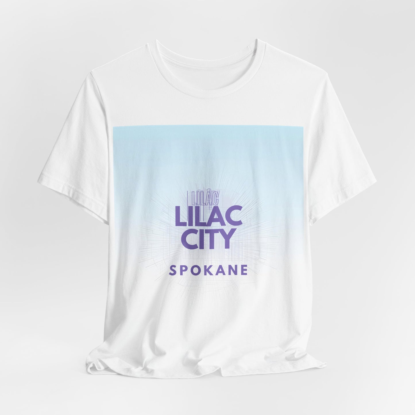 Lilac City Spokane T‑Shirt — Gradient Retro City Pride Tee