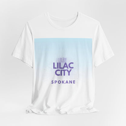 Lilac City Spokane T‑Shirt — Gradient Retro City Pride Tee
