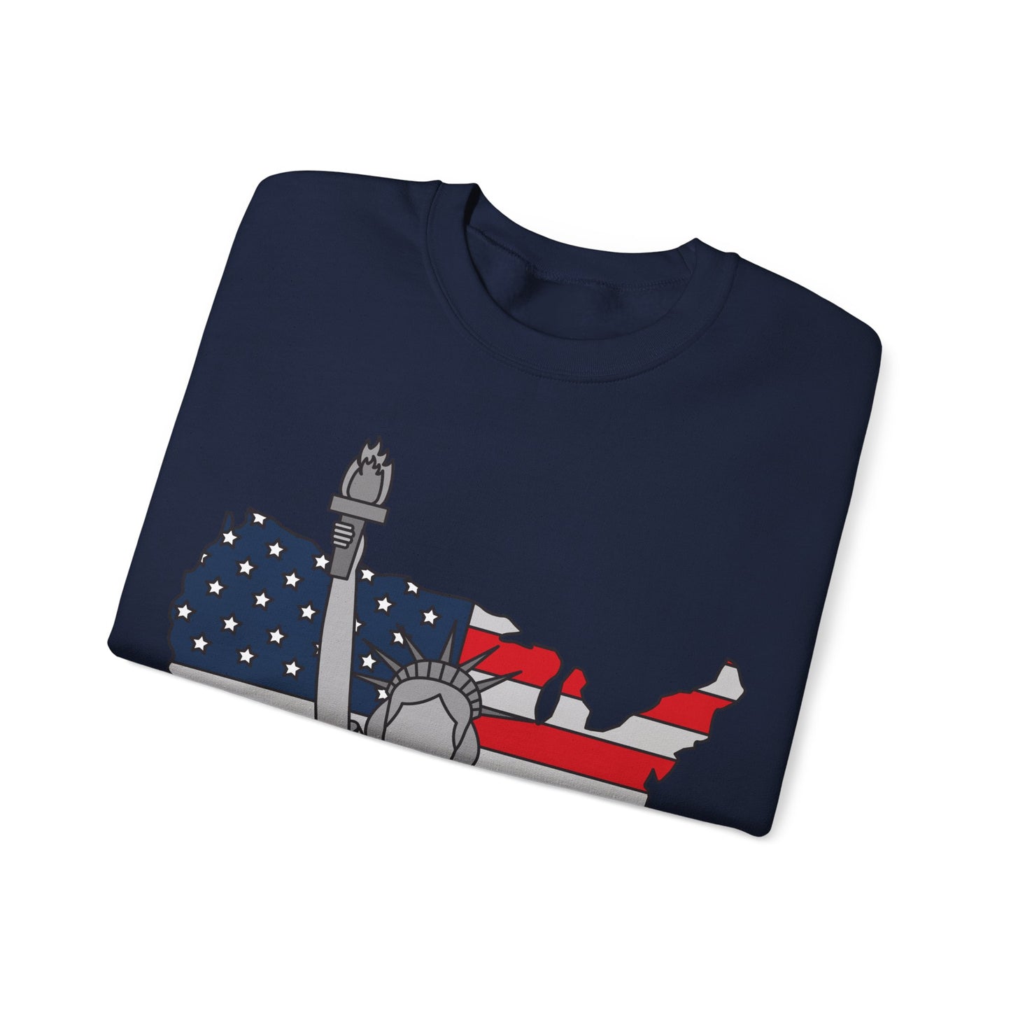 USA Flag & Liberty Design Patriotic Crewneck Sweatshirt | True North