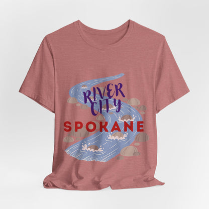 River City Spokane Graphic Tee — Watercolor River Design