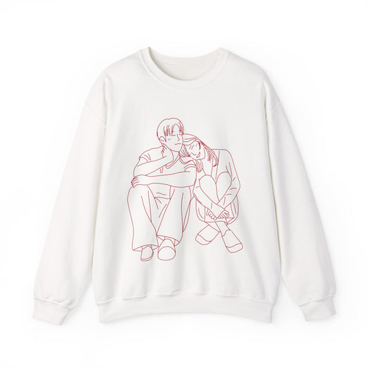 Couple Sketch Men/Unisex Sweatshirt | Cozy Anniversary Gift | True North