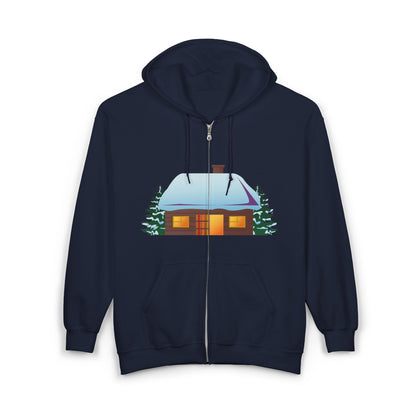 Cozy Winter Hoodie | Cabin Design Zip Sweatshirt for Holiday Apparel | True North