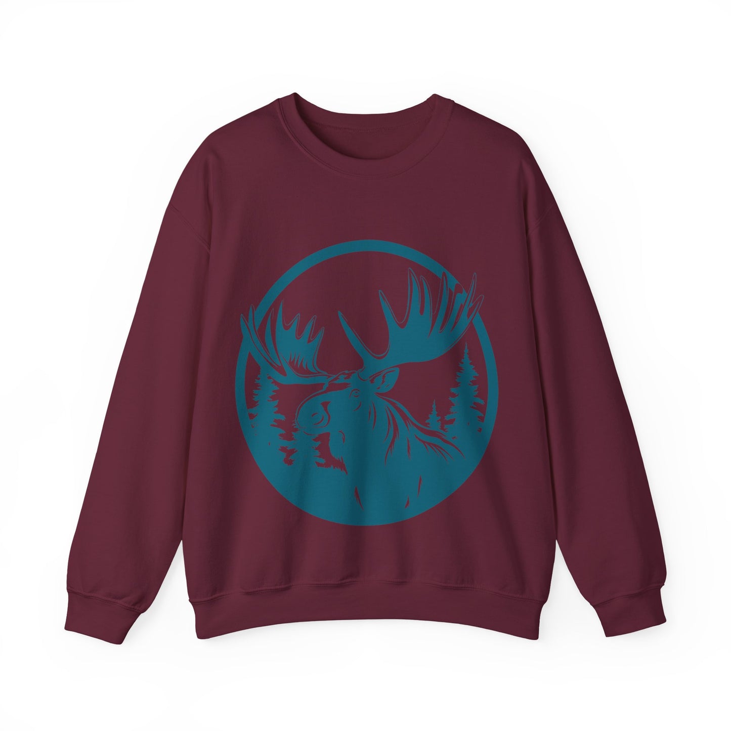 Nature-Inspired Moose Crewneck Sweatshirt | Wildlife Enthusiasts | True North