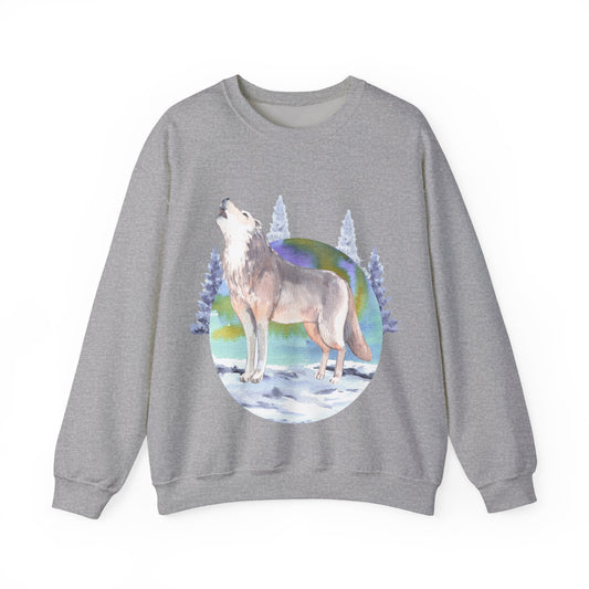 Wolf Howling Crewneck Sweatshirt | Animal and Nature Lovers | True North