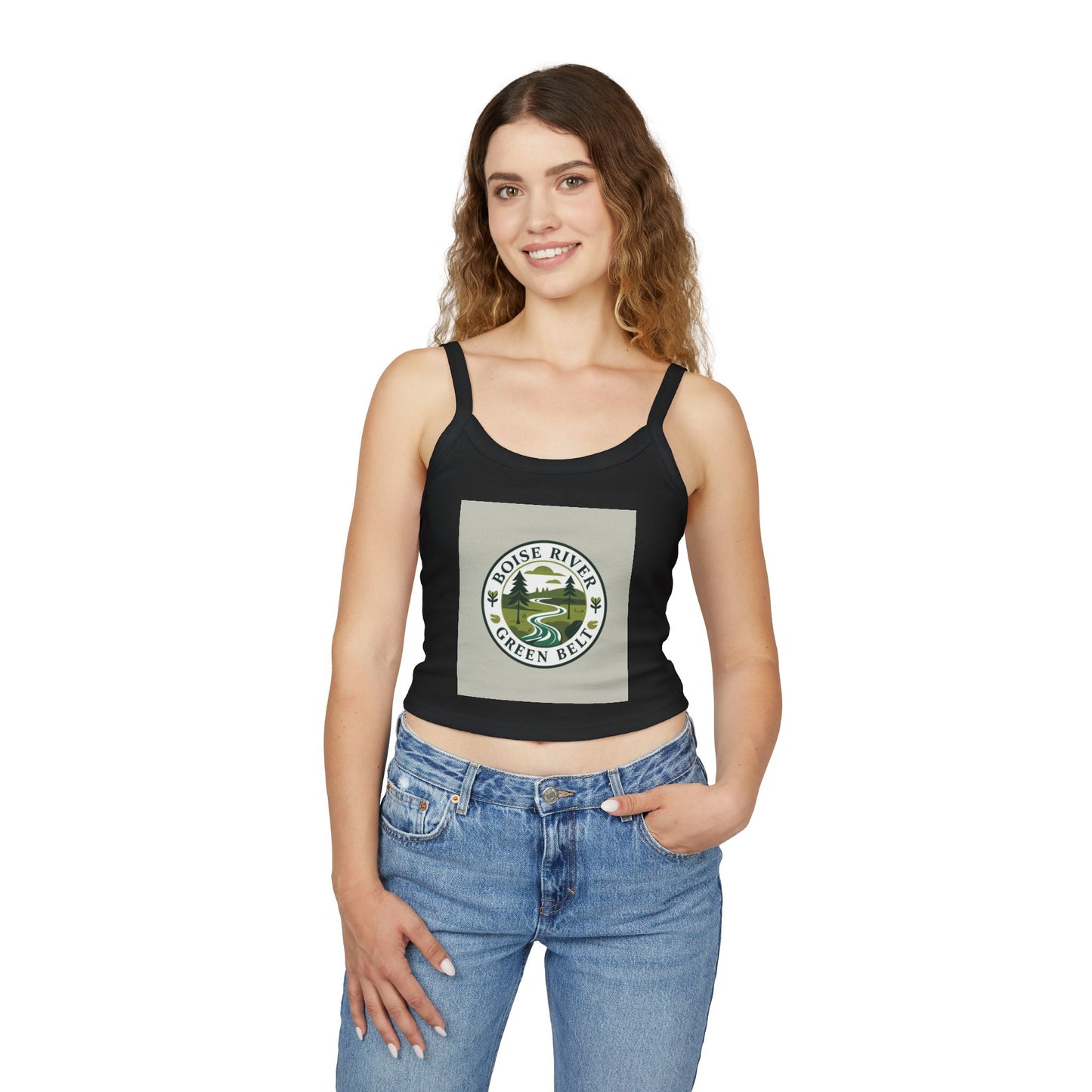 Boise River Greenbelt Tank Top — Scenic River Logo Crop Tank