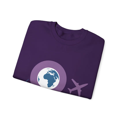 Travel Inspired Sweatshirt | Globe and Airplane Design | True North