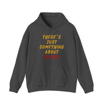 Hoodie — "There's Just Something About Duluth" Retro Script Pullover
