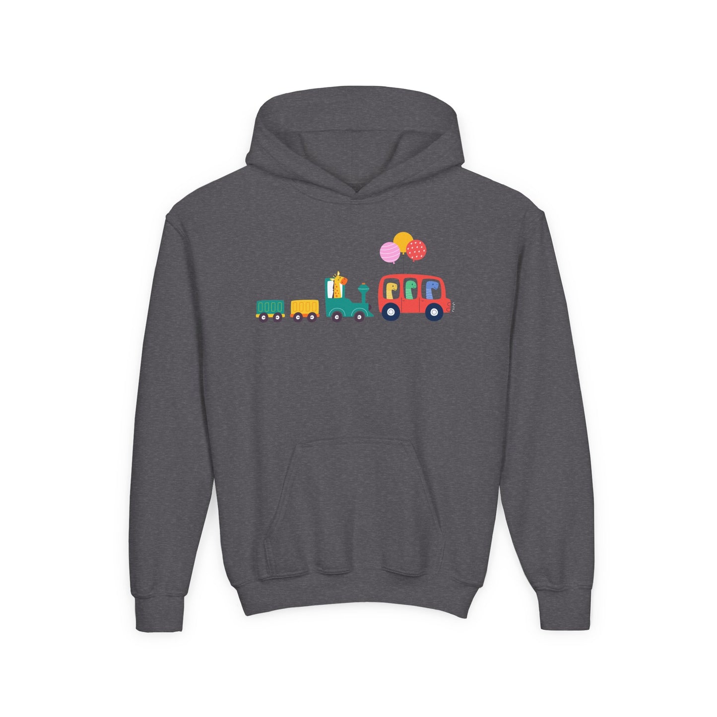 Fun Dinosaur Kids Party Hoodie | Train Design | True North
