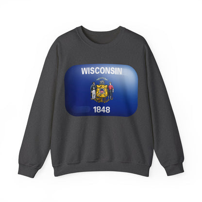 Wisconsin Flag Madison 1848 Unisex Sweatshirt | Soft Premium Fit | True North
