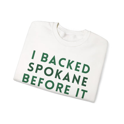 Crewneck Sweatshirt — "I Backed Spokane Before It Blew Up" Vintage Pride Pullover