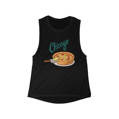 Chicago Pizza | Women’s Flowy Scoop Muscle Tank | True North