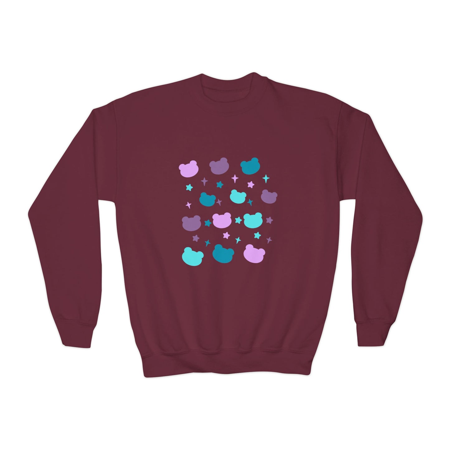 Youth Crewneck Sweatshirt with Cute Cat Design | Fall & Winter Fashion | True North