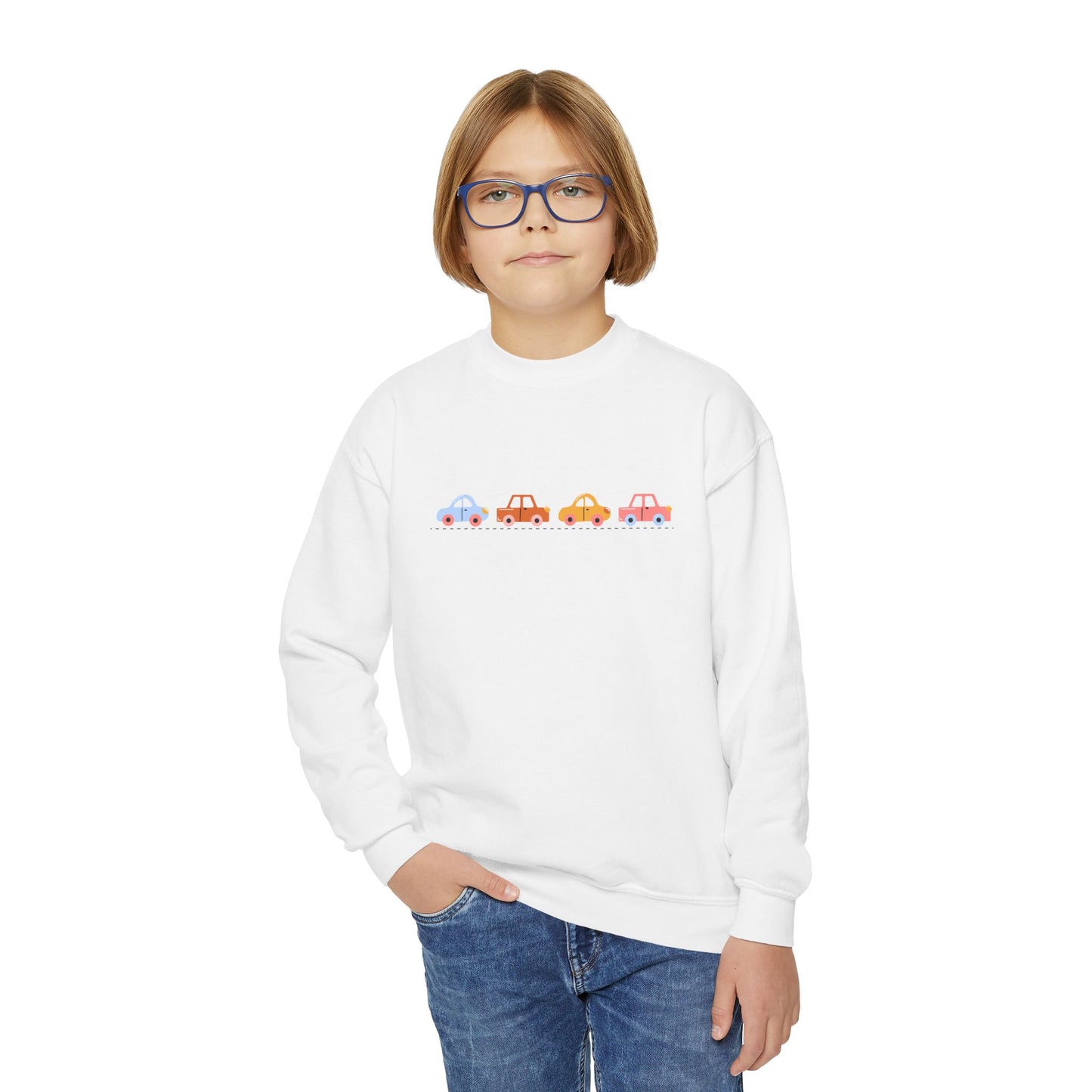 Cute Cars and Bear Youth Sweatshirt | Fun Pullover | True North