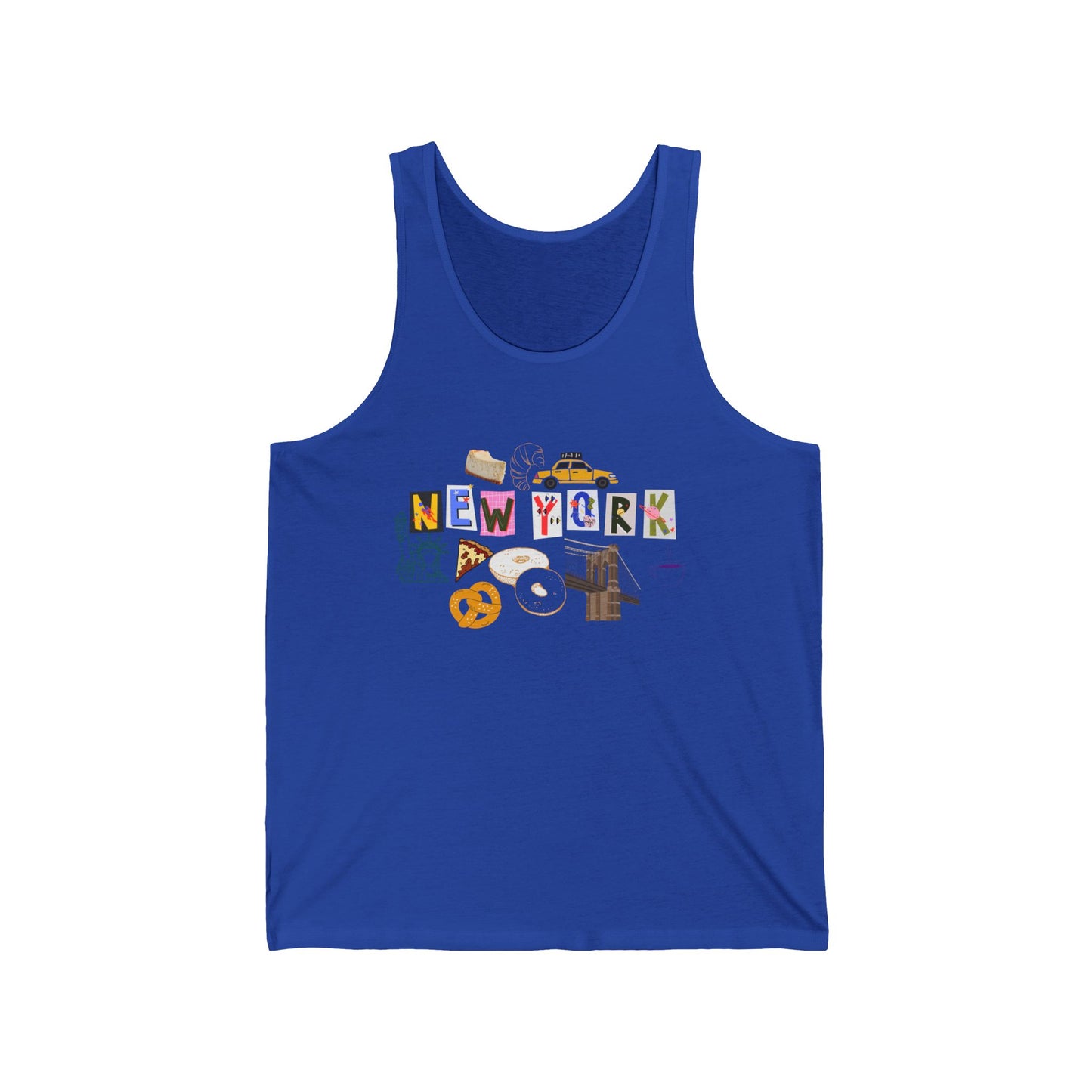 New York Icons Men/Unisex Tank Top | NYC Landmarks & Food | True North