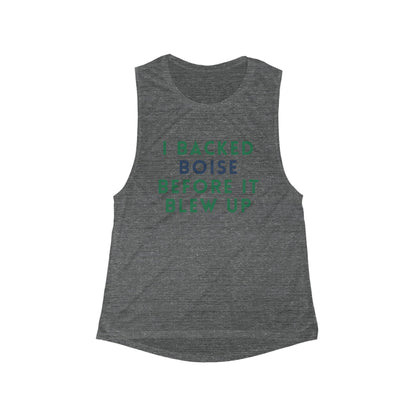 Boise Local Pride Tank — "I Backed Boise Before It Blew Up" Women’s Muscle Tank
