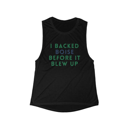 Boise Local Pride Tank — "I Backed Boise Before It Blew Up" Women’s Muscle Tank