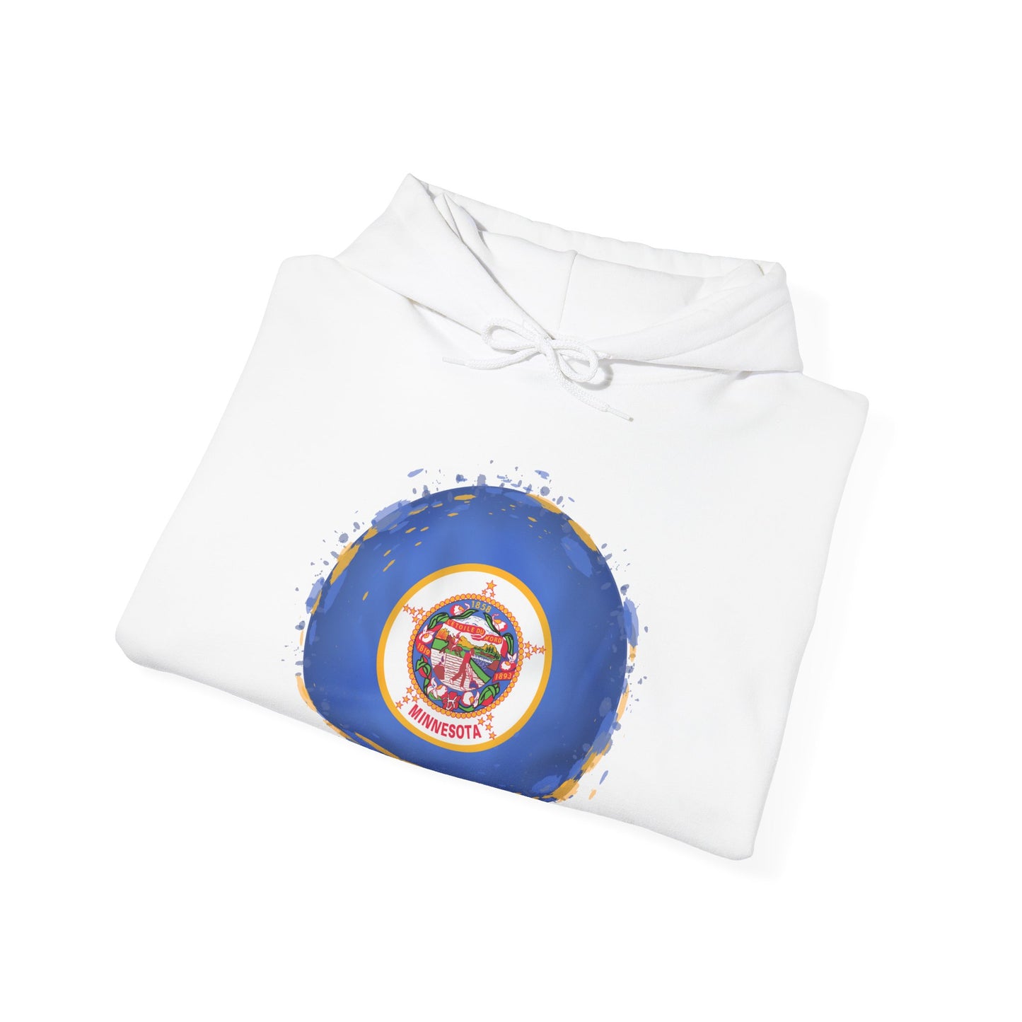Minnesota State Flag Hoodie — Retro Watercolor Circle Design DULUTH