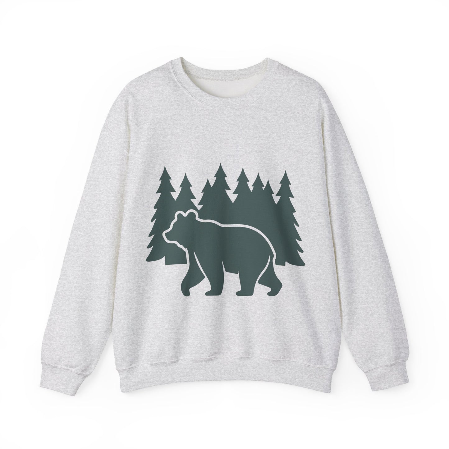 Cozy Bear Forest Crewneck Sweatshirt | Hiking, Camping, and Nature Lovers | True North