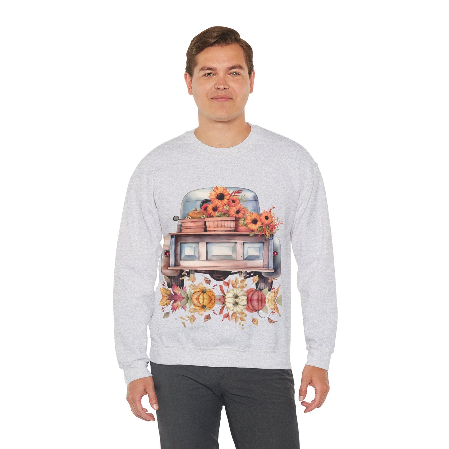 Fall Floral Truck Crewneck Sweatshirt | Autumn Apparel | True North