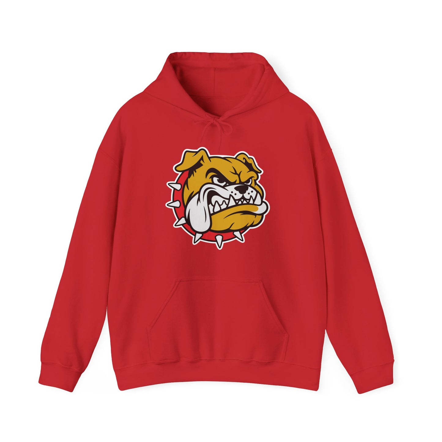 Bulldog Mascot Hoodie — Angry Spiked Collar Graphic Pullover DULUTH