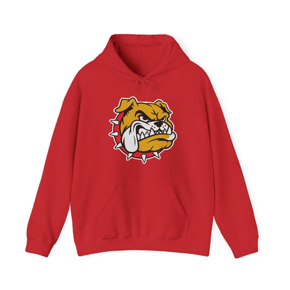 Bulldog Mascot Hoodie — Angry Spiked Collar Graphic Pullover DULUTH