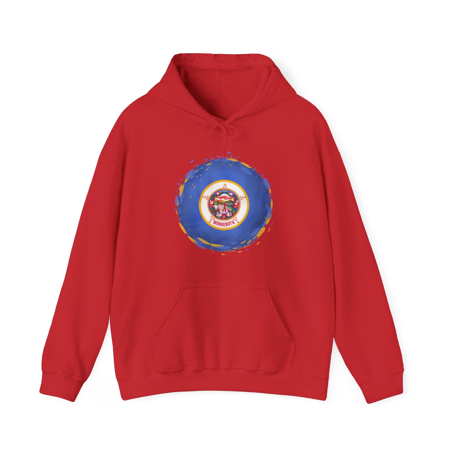 Minnesota State Flag Hoodie — Retro Watercolor Circle Design DULUTH