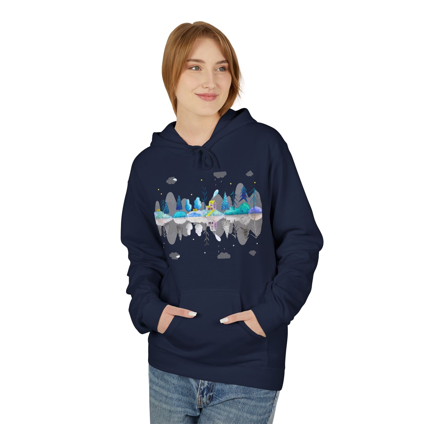 Cozy Nature-Inspired Fleece Hoodie | Inspirational Winter Apparel | True North