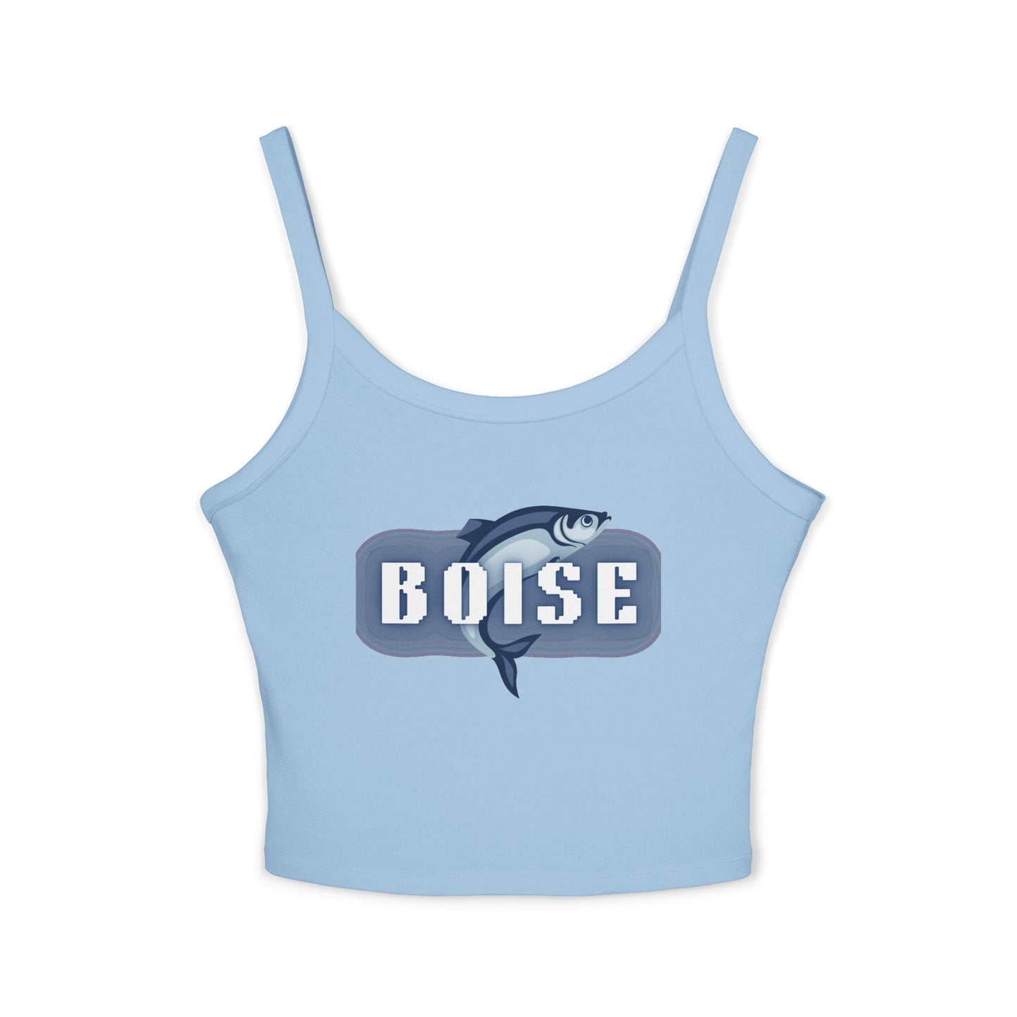 Boise Fish Graphic Tank Top — Women's Spaghetti Strap Crop