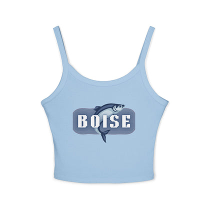 Boise Fish Graphic Tank Top — Women's Spaghetti Strap Crop