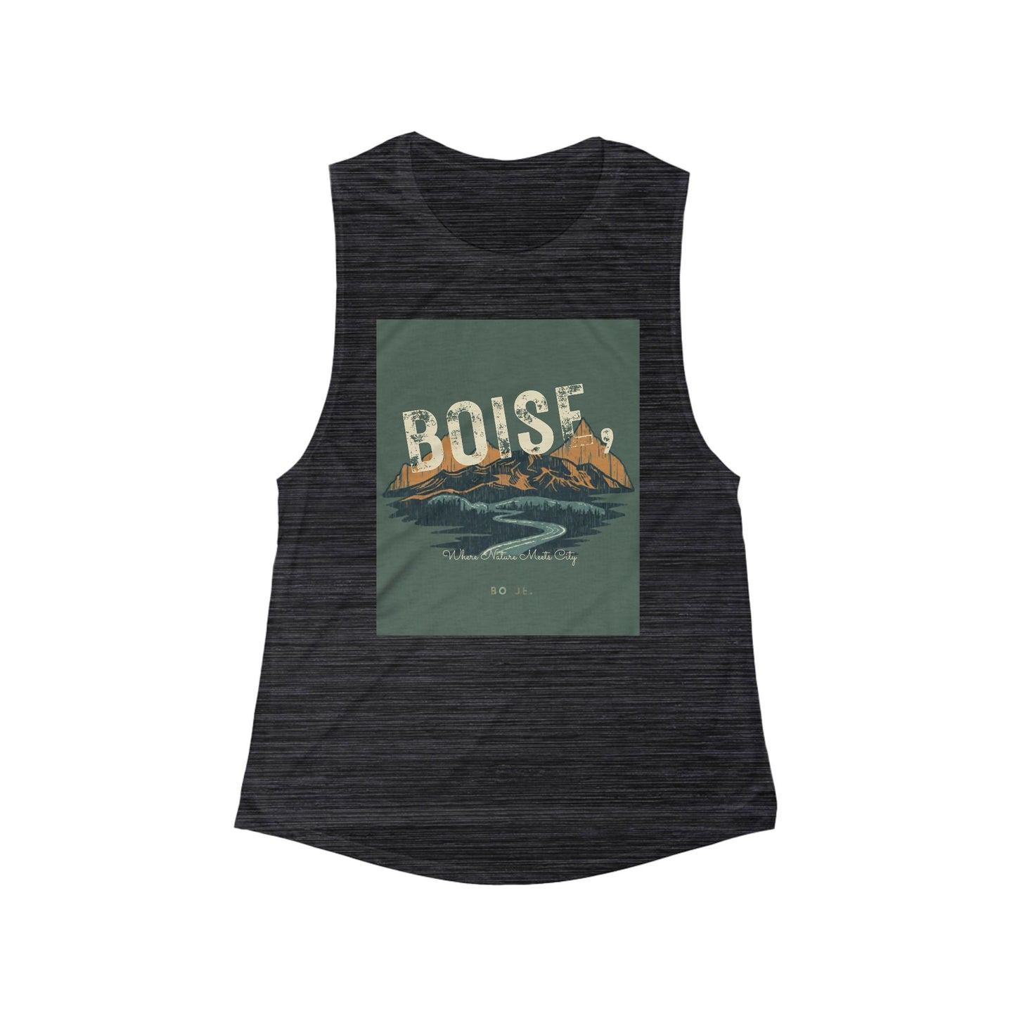 Boise Mountain River Graphic Tank - Women's Scoop Muscle Tank