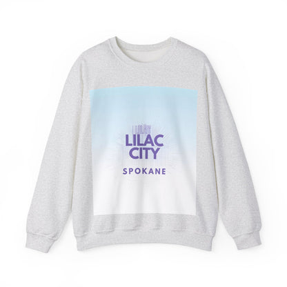 Lilac City Spokane Crewneck Sweatshirt — Pastel Gradient Graphic Pullover