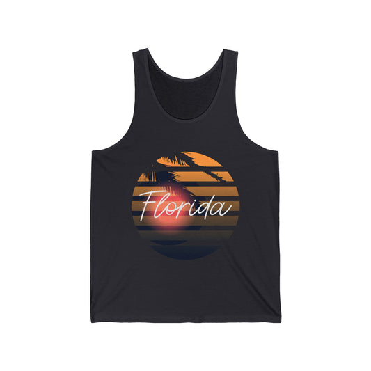 Palm Beach Sunset Florida Men/Unisex Tank Top | Retro Soft Cotton | True North