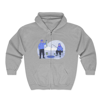 Funny Fishing Hoodie | Zip Sweatshirt for Ice Fishing & Outdoor Sports | True North