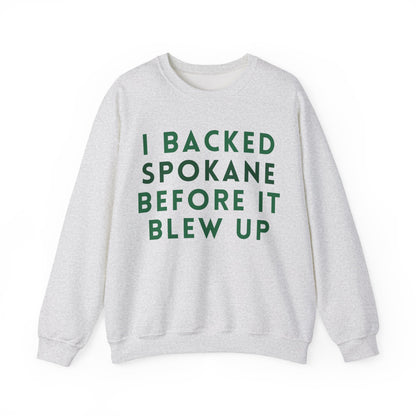 Crewneck Sweatshirt — "I Backed Spokane Before It Blew Up" Vintage Pride Pullover